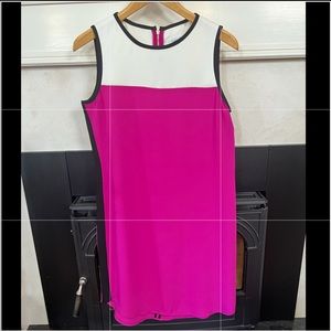 Calvin Klein Pink and White Sleeveless Dress